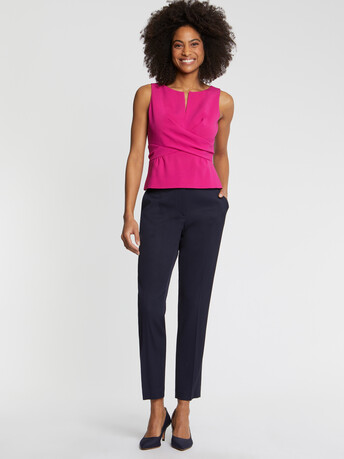 Top sans manches en crêpe envers satin - Fuchsia