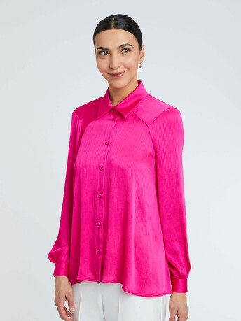 WOVEN TOP - Rose shocking