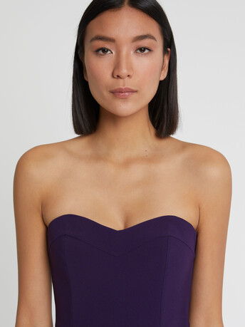 Combinaison bustier en crêpe envers satin - Violet