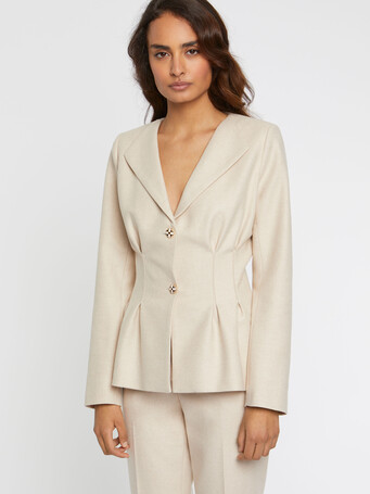 Veste cintrée en flanelle - Sable