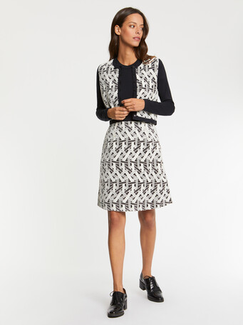 Gilet court en guipure - Noir / blanc casse