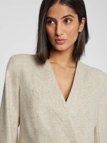 Double-breasted wool jacket - Sand