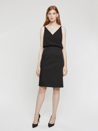 Cotton couture pencil skirt - Noir
