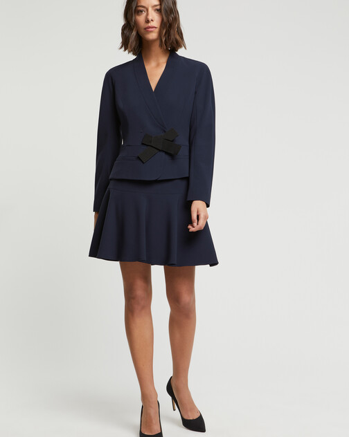 Veste croisée en crêpe envers satin