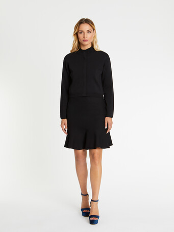 Mini-jupe patineuse en viscose Milano - Noir