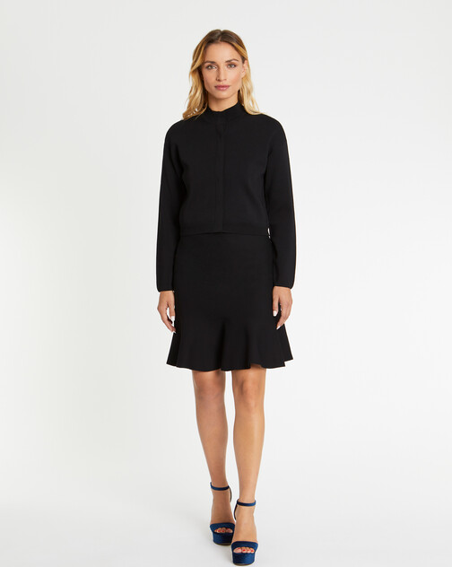 Milano-viscose mini- skater skirt