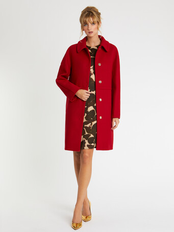 Manteau droit en drap de laine - Hibiscus