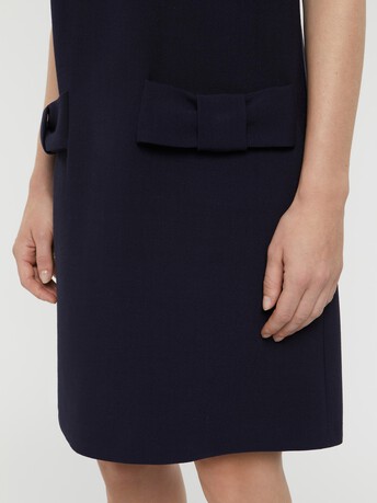Mini-robe à nœuds en tricotine stretch - Marine