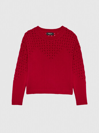 Wool and cashmere openwork sweater - Hibiscus