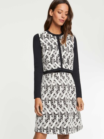 Gilet court en guipure - Noir / blanc casse
