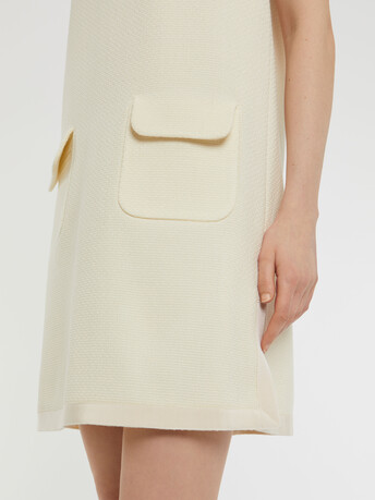 Short A-line wool dress - Off white