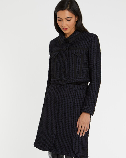 Veste courte en tweed ruban