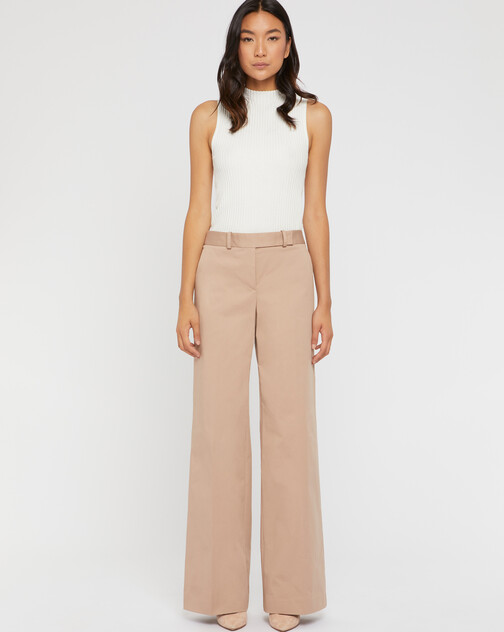Pantalon flare en popeline de coton