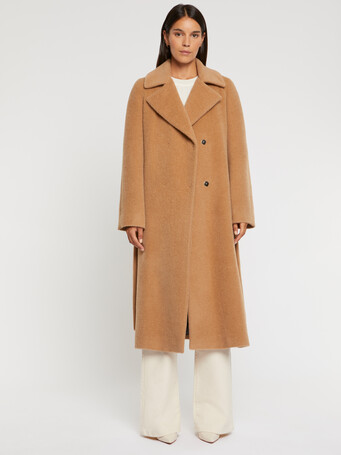WOVEN COAT - Camel