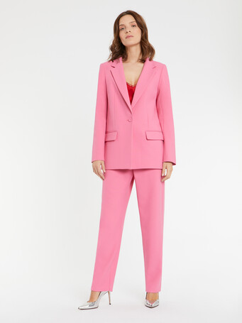 Pantalon carotte en maille Milano - Bubble gum