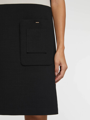 Robe trapèze à poches - Noir / pierre