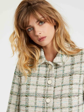 VESTE EN TWEED - Sauge