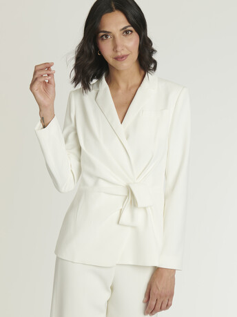 Veste en crêpe envers satin - Blanc casse