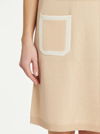 Robe en laine et cachemire - Dune/blanc casse