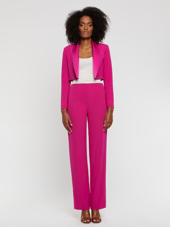 Veste courte en crêpe envers satin - Fuchsia
