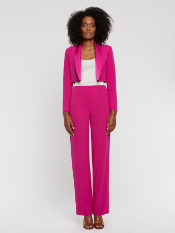 Veste courte en crêpe envers satin - Fuchsia