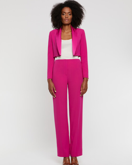 Veste courte en crêpe envers satin