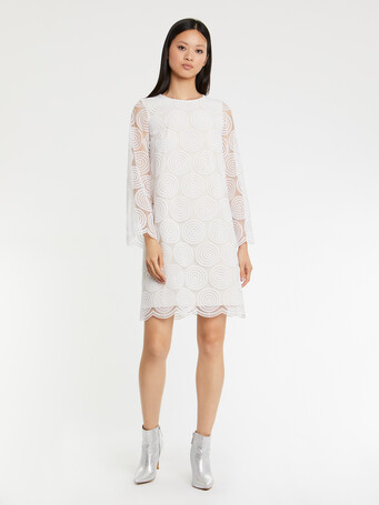 Robe en tulle brodé - Blanc casse