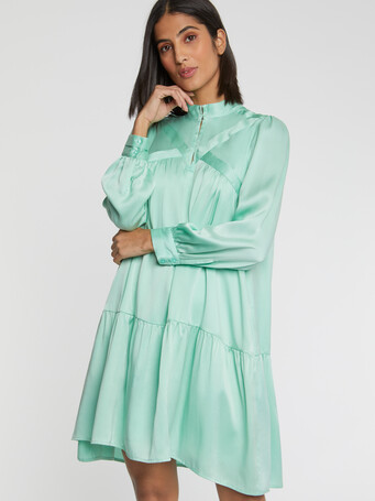 Robe babydoll en soie - Menthe