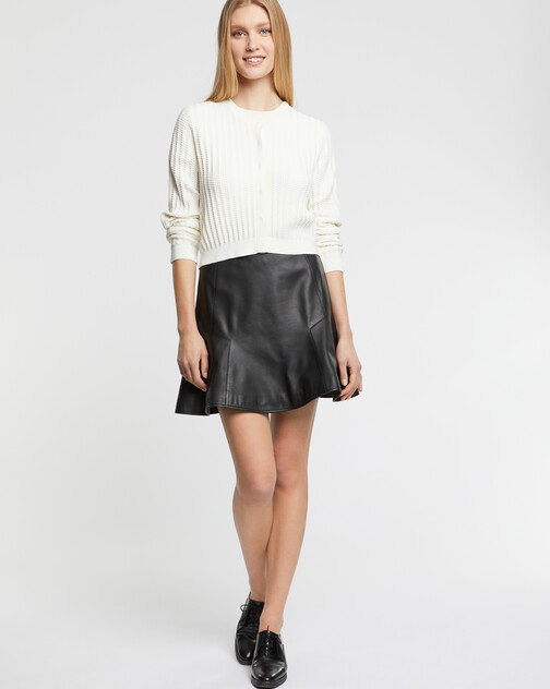 Cardigan en soie à points fantaisie
