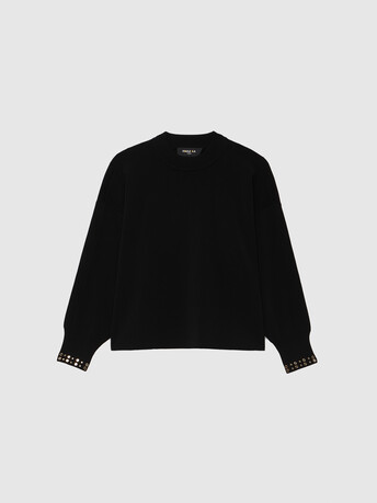Milano-knit studded sweater - Noir