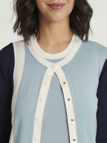 KNITTED CARDIGAN - Glacier / marine