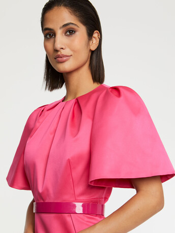 WOVEN DRESS - Rose shocking