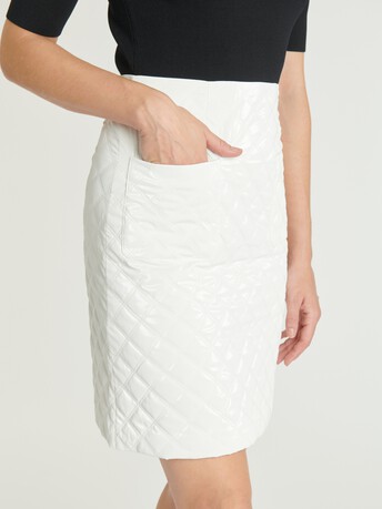 WOVEN DRESS - Off white / black