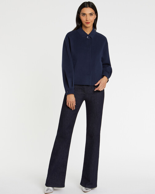 Veste courte à col en laine