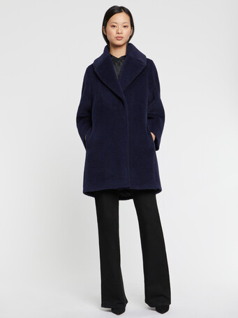 Manteau à col en alpaga - Noir / marine