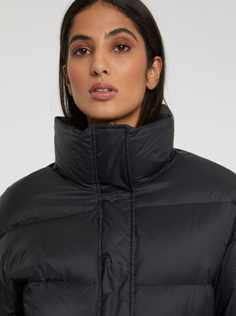 Quilted down jacket with collar - Noir