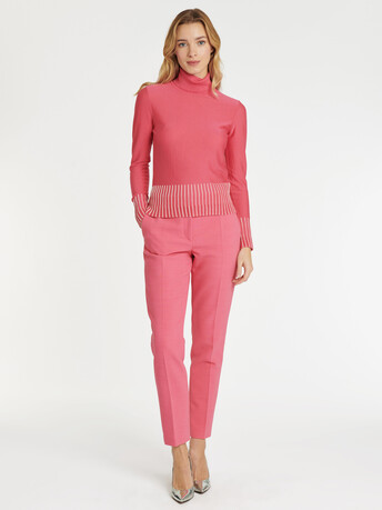 KNITTED SWEATER - Pink / blanc casse