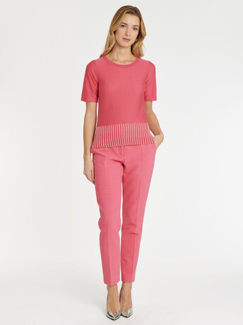 KNITTED SWEATER - Pink / blanc casse