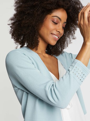 Gilet en maille ajourée - Celadon