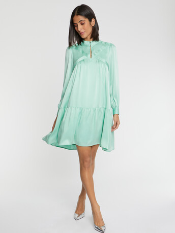 Silk babydoll dress - Menthe