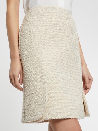 Lurex-tweed mini skirt - Off white