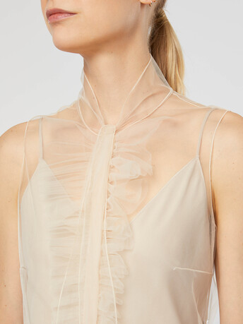Top en tulle fin - Nude