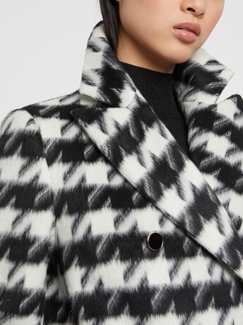 Houndstooth straight coat - Noir / blanc