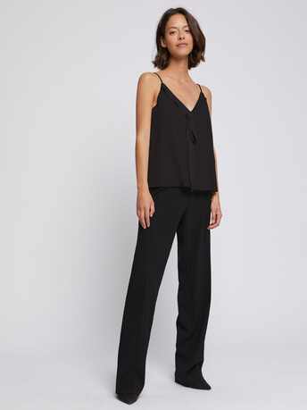 Satin-back crepe camisole - Noir
