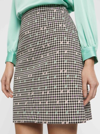 Houndstooth mini skirt - multicolor