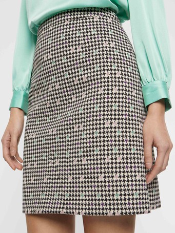 Houndstooth mini skirt - Multicolore