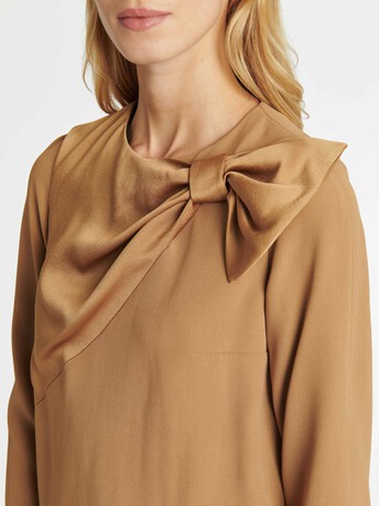 Top en crêpe envers satin - Caramel