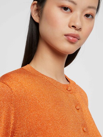 Lurex knit cardigan - Tangerine