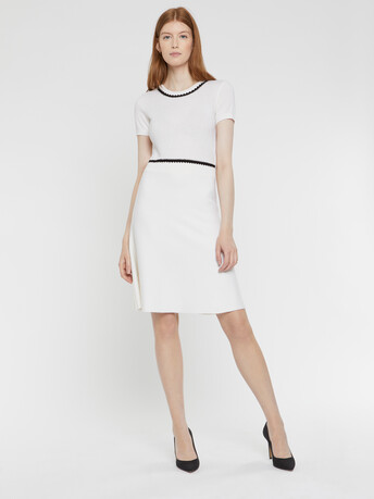 Wool and cashmere dress - Off white / black