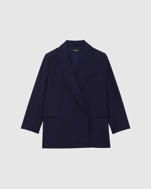 Veste croisée en laine fine